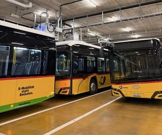 E-Busse vonm Postauto