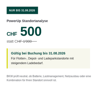 BKW PowerUp Standortanalyse für Ladeinfrastruktur